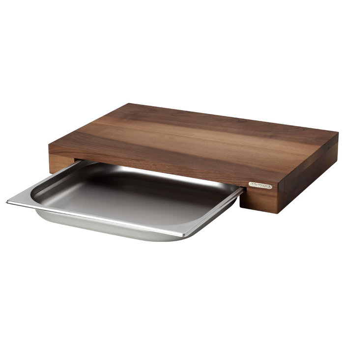 Continenta Tabla Cortar Con Bandeja 48X32,5 de Madera de Nogal con Cajón de Acero Inoxidable Continenta Tabla Cortar Con Bandeja 48X32,5 de Madera de Nogal con Cajón de Acero Inoxidable